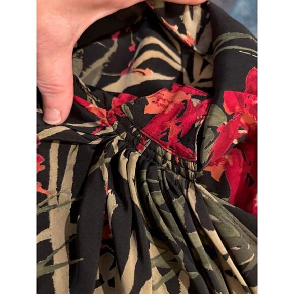 Coldwater Creek Wrap Maxi Skirt Small Floral Print 100% Silk Tropical Cruise - Picture 5 of 8